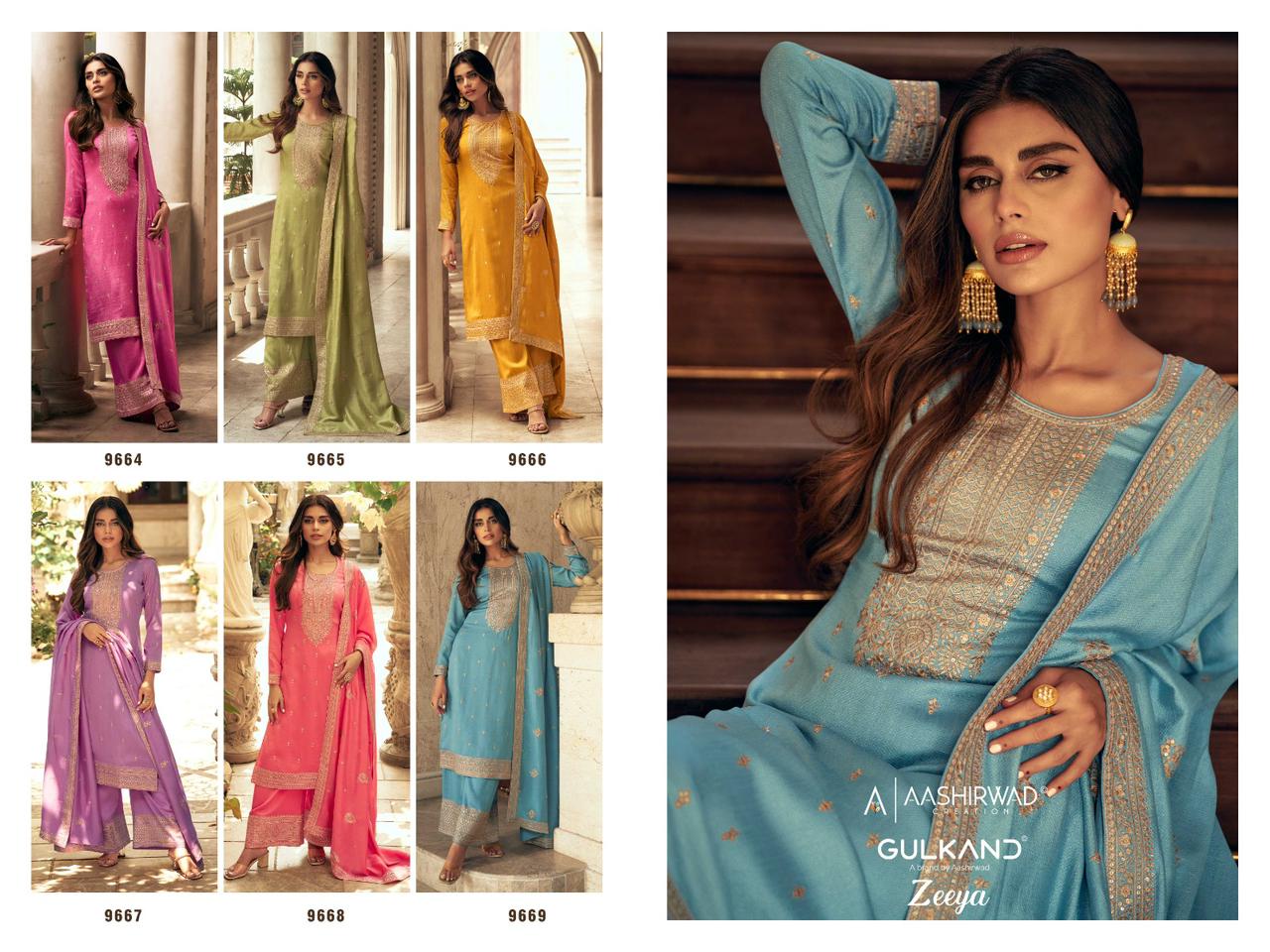 Gulkand Zeeya By Aashirwad Designer Salwar Suits Catalog
